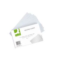 q-connect record card 203x127mm ruled feint white 100 pack kf35206