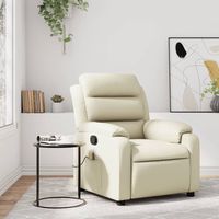 vidaxl sillon reclinable de masaje cuero sintetico crema