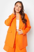 yours blazer forrado naranja bolsillos con tapeta mujer curvy y tallas grandes yours