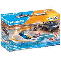 playmobil pick up with speedboat 70534