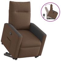 vidaxl sillon reclinable elevable de tela marron