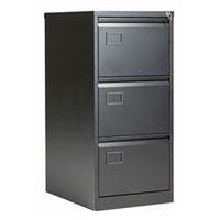 bisley 3 drawer contract steel filing cabinet - black - aoc3blk