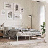 vidaxl estructura cama sin colchon con cabecero metal blanco 140x200cm