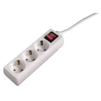 hama regleta 3 tomas schuko con interruptor 14m blanca