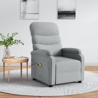 vidaxl sillon de masaje tela gris claro