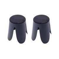 taburete apilable con asiento texturado set de 2 azu marino