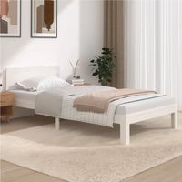 vidaxl estructura de cama sin colchon madera de pino blanco 100x200 cm