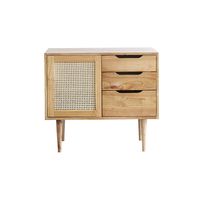 mueble de bano de madera de mindi maciza y rejilla de 85 cm