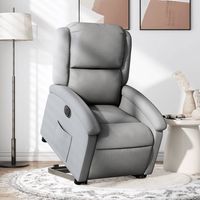 vidaxl sillon electrico reclinable elevable de tela gris claro