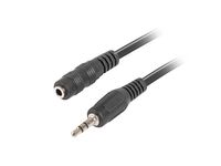 cable estereo lanberg jack 35 mm machojack 35mm hembra 5m negro