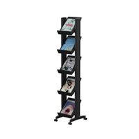 fast paper 5 shelf mobile literature display narrow black f259n01