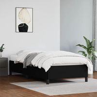 vidaxl estructura de cama sin colchon cuero sintetico negro 90x190 cm