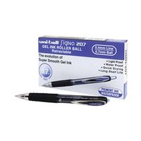 uni-ball signo 207 gel rollerball pen blue pack 12 - 9004601