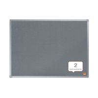 nobo essence felt notice board 900 x 600mm grey 1915205