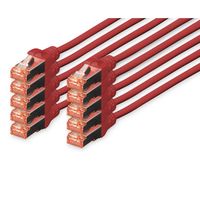 digitus cable de red s-ftp cat 6 lszh 2m rojo 10 unidades