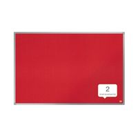 quartet felt notice board aluminium trim 900x600mm red - 1904066