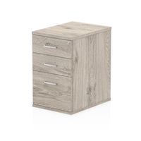 impulse 600mm deep desk high pedestal grey oak