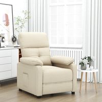 vidaxl sillon reclinable de tela crema