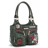 nicole lee bolso de mano bolso de hombro con multiples parches verde para mujer