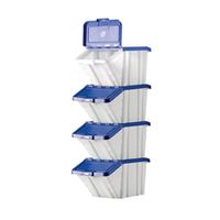 barton multifunctional storage bins blue lids 4 pack 0521014