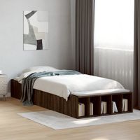 vidaxl estructura de cama madera de ingenieria roble marron 75x190 cm