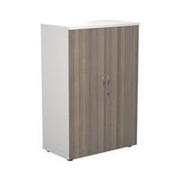 1200 wooden cupboard 450mm deep white carcass grey oak doors