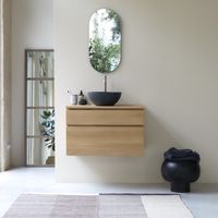 mueble para lavabo de roble macizo de 80 cm