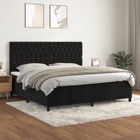 vidaxl cama box spring con colchon terciopelo negro 200x200 cm