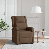 vidaxl sillon de masaje electrico tela marron