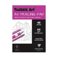 clairefontaine technik art tracing pad 63gsm a3 40 sheets