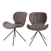 2 sillas de diseno de terciopelo gris