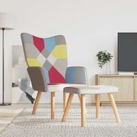 vidaxl silla de relajacion con reposapies tela patchwork