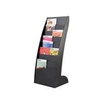 fast paper black curved literature display floor standing