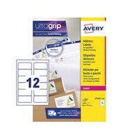 avery addressing labels laser jam-free 12 per sheet - l7164-100