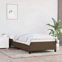 vidaxl estructura de cama sin colchon tela marron oscuro 100x200 cm