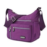 bolso de hombro de nylon casual bolsos de multiples bolsillos para mujeres bolso de color solido para trabajar viajar y comprar