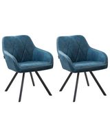 conjunto de 2 sillas de comedor azul verdoso