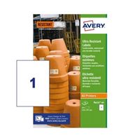 avery ultra resistant labels 210x297mm pack of 20 b4775-20