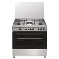 vitrokitchen cb9060ib cocina de gas butano 5 fuegos  horno inox