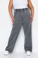 yours joggers anchos de algodon gris efecto lavado mujer curvy y tallas grandes limited collection