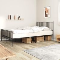 vidaxl estructura cama sin colchon con estribo metal negro 150x200 cm