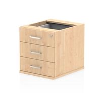 impulse fixed pedestal 3 drawer maple - i001646