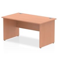 impulse panel end 1400 rectangle desk beech - i000372