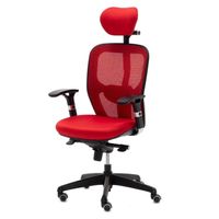 euromof boston silla de oficina ergonomica con cabecero rojo