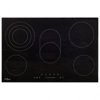 vidaxl placa de vitroceramica 5 zonas 90cm negra