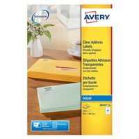 avery addressing labels 14 per sheet clear 350 labels - j8563-25