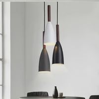 modern minimalist e27 pendant lights bar cafe restaurant decor wood aluminum hanging lamp lighting luminaire