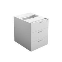 655 fixed pedestal 3 drawers white