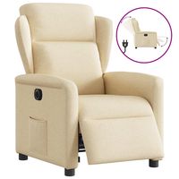 vidaxl sillon reclinable electrico de tela crema