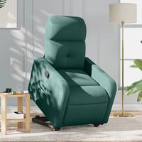 vidaxl sillon reclinable elevable tela verde oscuro